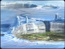 Belsavis Die vulkanische Aktivität auf Belsavis hat warme, tropische Aushöhlungen in der eisbedeckten Oberfläche des Planeten geschaffen.