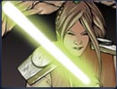 Meisterin Dar'Nala führt den Angriff gegen die Sith in den alten Kristallhöhlen auf Dantooine an.