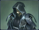 A powerful Sith wears the traditional black robes of his order.