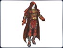 Garment concepts at different stages through character advancement.
