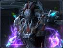 A Jedi prepares himself for the ferocity of this Sith Sorcerer’s powerful lightning attack.