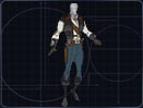 Light clothing, a heavy vest, and a belt with a holster provide the perfect attire for a Smuggler.