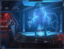 Sith-Raumschiff Eine frühe Konzeptgrafik zeigt einen Sith-Krieger, der pflichtbewusst seinem Meister auf Korriban Bericht erstattet.
