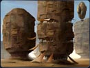 These tall rock formations offer shelter to a nomadic tribe of Sand People.