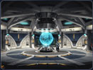 Concept art of the main chamber on the Jedi starship shows the focus on the centralized...