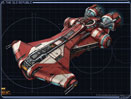 Early designs for the Jedi starship illustrate how accurately the starship was brought to life in the game.