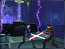 Duel au sabre laser dans un tombeau Un Jedi héroïque et un Sith maléfique s'affrontent dans les profondeurs d'un tombeau sur Korriban.